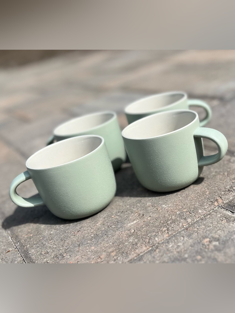 West Elm Kaloh Stoneware Mugs — Sage Green, Set of 4 by Aaron Probyn